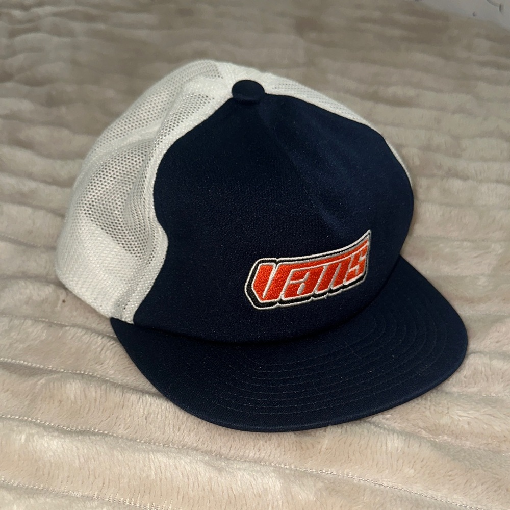 Vans Blue and White Logo Trucker Hat
